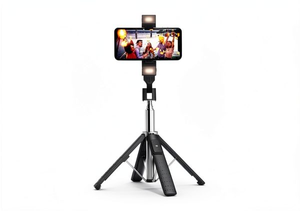 Selfie Stick Sanyaa Quad Light Bluetooth Remote-5