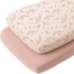 Konssy Soft Bassinet Sheets Cotton Muslin-0