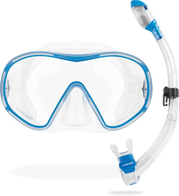 Cressi Snorkeling Mask F-Dual Dry Clear Blue-0