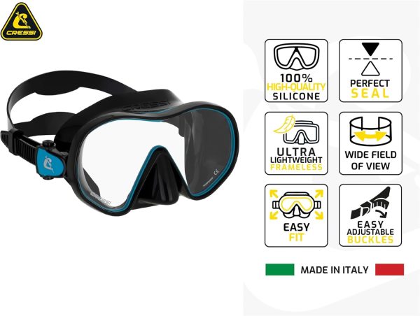 Cressi Snorkeling Mask F-Dual Dry Clear Blue-2