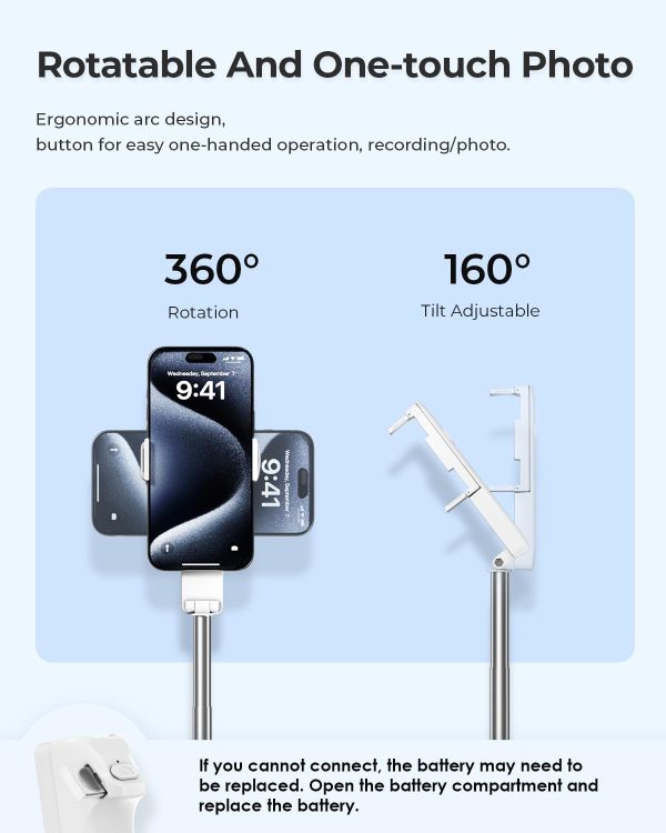SupeDesk Selfie Stick for iPhone Samsung Android-2