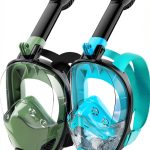 Hydroview Adult Full Face Snorkel Mask Black Green+Black-0