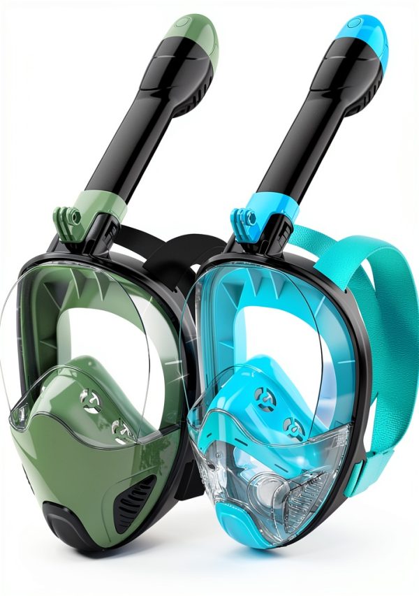 Hydroview Adult Full Face Snorkel Mask Black Green+Black-0