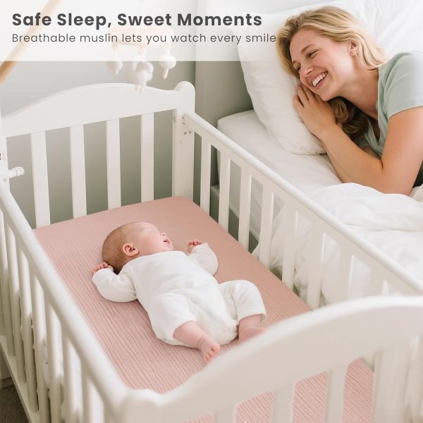 Konssy Soft Bassinet Sheets Cotton Muslin-1
