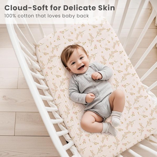 Konssy Soft Bassinet Sheets Cotton Muslin-3