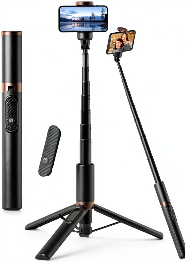 TONEOF 60in Black Phone Tripod Selfie Stick-0