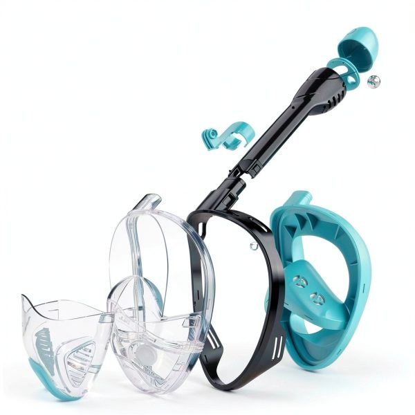 Hydroview Adult Full Face Snorkel Mask Black Green+Black-2
