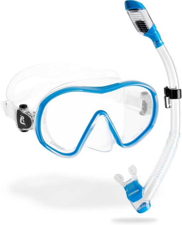 Cressi Snorkeling Mask F-Dual Dry Clear Blue-1