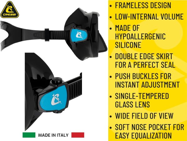 Cressi Snorkeling Mask F-Dual Dry Clear Blue-7