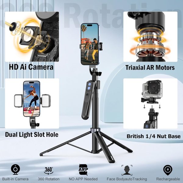 YUANRAN 360° Face Tracking Phone Holder Tripod-2