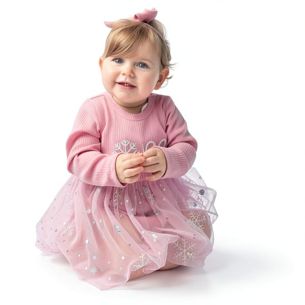 Little Sprout Girls 1st Birthday Outfit Pumpkin & Snowflake Romper Set-2