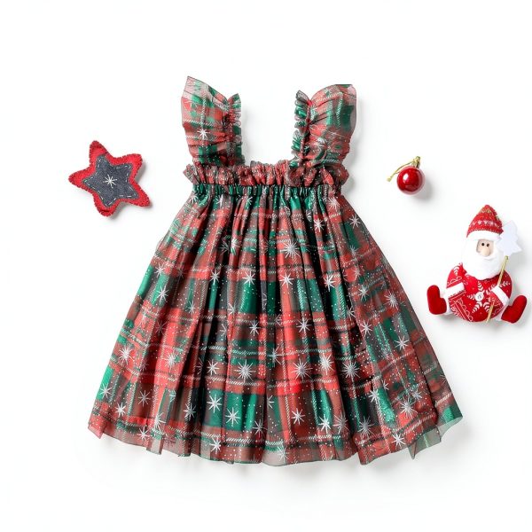 Toddler Christmas Dress LittleJoy Girls Dress Red Green Plaid 3-4T-2