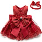 Little Princess Toddler Girls Wedding Dress with Lace Embroidery-0
