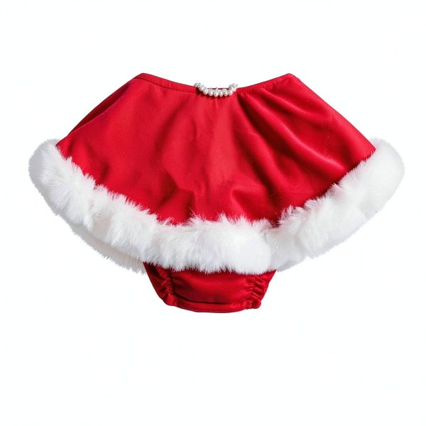 LittleJoy Baby Girls Christmas Romper Dress with Bow Headband Red-2