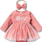 Little Sprout Girls 1st Birthday Outfit Pumpkin & Snowflake Romper Set-0