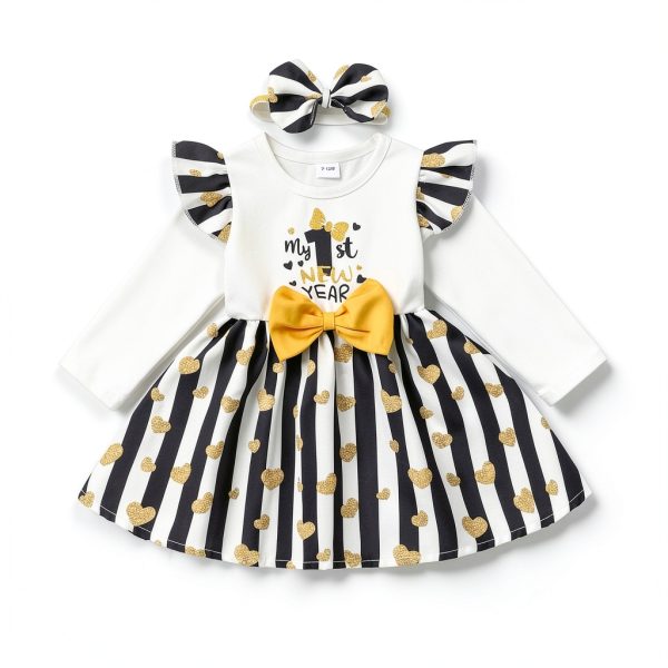 Awhite Dress Baby Girl New Years Outfit 3-6 to 18-24 Months Cotton-1
