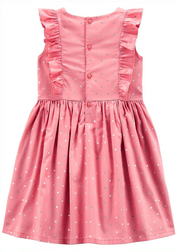 Simple Joys by Carter's Baby Dress Set Pink Hearts 2T with Cardigan-1