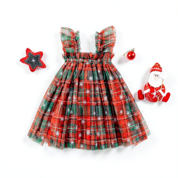 Toddler Christmas Dress LittleJoy Girls Dress Red Green Plaid 3-4T-3