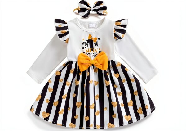 Awhite Dress Baby Girl New Years Outfit 3-6 to 18-24 Months Cotton-0