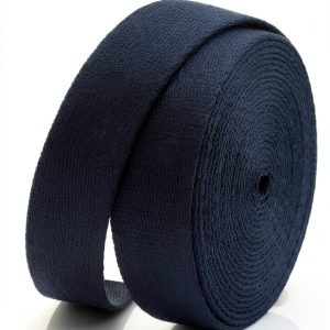 CRAFTMEMORE Heavy Cotton Webbing - Straps for Arts and Crafts, Luxury Bag Strap High Density Webbing (1 1/2 Inch x 5 Yards, Navy)-0
