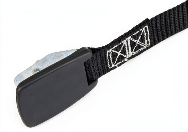 PowerTye Lashing Straps 1in x 4ft Cam Buckle Rubber Pad Black 2 Pack-3