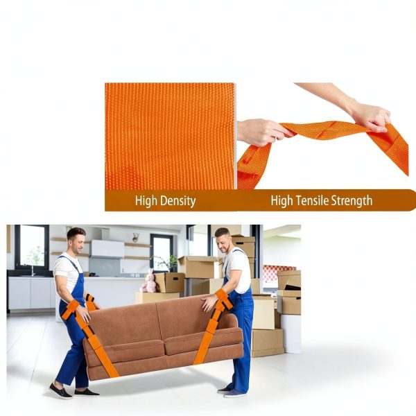Moving Straps Upgrade Width 2-Person Lifting System Yehenarn Orange-1