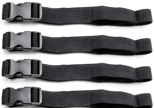 Black Nylon Strap 5Pcs 1" x 47" Buckle Tie-Down Straps by S SYDIEN-0