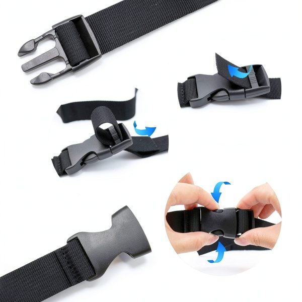 Black Nylon Strap 5Pcs 1" x 47" Buckle Tie-Down Straps by S SYDIEN-3